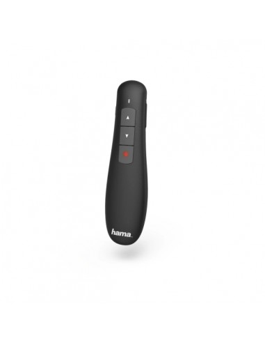 Hama X-Pointer Presentador de Diapositivas - Puntero Laser Rojo - USB-A 2.0 2.4GHz - Alcance 12m - 12x3x2.2cm - Color Negro