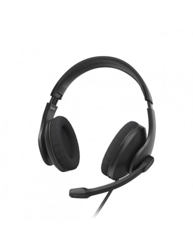 Hama Hs-USB300 V2 Auriculares con Microfono Omnidireccional - Cable 2m - Diadema Ajustable - Almohadillas de Malla - Color