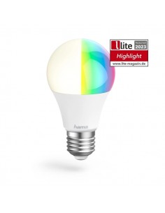 Hama Bombilla LED E27 Inteligente - Potencia 10W - RGBCCT - WiFi - Compatible con Asistente de Voz - Control con App - IP20 -