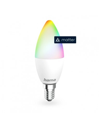 Hama Bombilla LED E14 Inteligente - Potencia 4.9W - RGBW - WiFi - Compatible con Asistente de Voz - Control con App - Forma