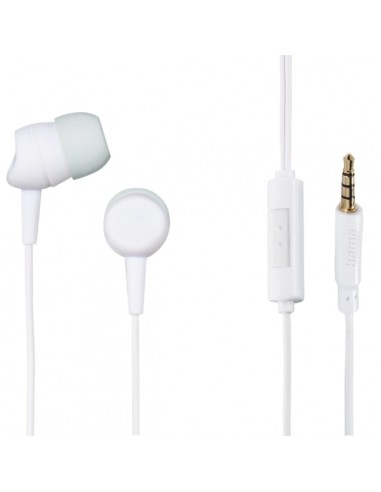 Hama Kooky Auriculares con Microfono - Cable 1.2m - Jack 3.5mm - Color Blanco