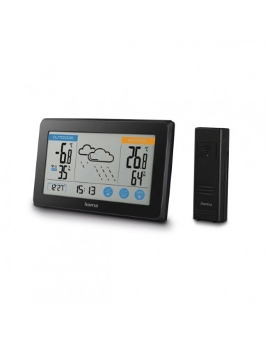 Hama Touch Estacion Meteorologica - Reloj - Prevision Meteorologica - Sensor Exterior - Radiofrecuencia - Termometro -
