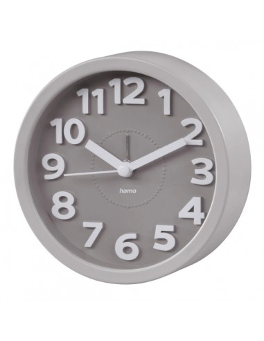 Hama Retro Reloj Despertador Analogico - Estilo Retro - Funciona con 1 Pila AA - 12x4cm - Color Gris