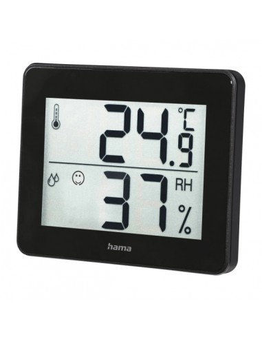 Hama Medidor de Temperatura y Humedad para Interior - Pantalla Digital - Indicador de Confort - Permite Colgar en Pared -