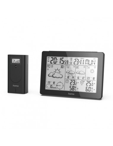 Hama Meteotime Estacion Meteorologica - Reloj - Prevision Meteorologica - Sensor Exterior - Radiofrecuencia - Termometro -