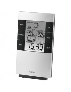 Hama Medidor de Temperatura y Humedad para Interior - Pantalla Digital - Reloj - Alarma - Prevision Meteorologica - Memoria