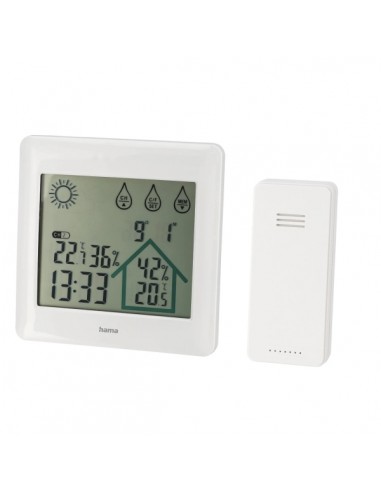 Hama Action Estacion Meteorologica - Prevision Meteorologica - Sensor Exterior - Termometro - Higrometro - 12x2x12cm - Color