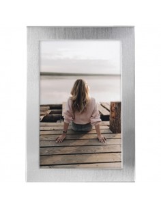 Hama Riva Marco de Fotos 10x15cm - Formato Retrato - Aluminio - 11.7x16.9x1.5cm - Color Plata