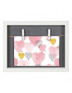 Hama Muro Marco de Fotos con Cordon - Madera MDF - 21.5x16.5x3.2cm - Color Blanco