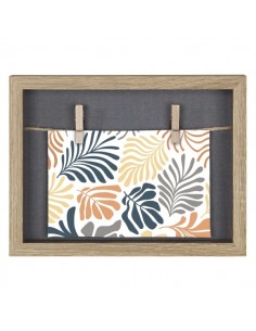 Hama Muro Marco de Fotos con Cordon - Madera MDF - 21.5x16.5x3.2cm - Color Marron