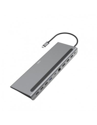 Hama Hub USB 3.2 - Cable USB-C - LAN Ethernet 1Gbps - DisplayPort - HDMI - USB-A - USB-C - Color Gris