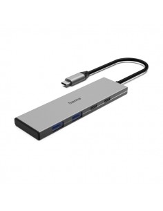Hama Essential Hub USB 3.2 - Potencia Maxima 100W - Cable USB-C Integrado de 15cm - 2x USB-C - 2x USB-A - Power Delivery -