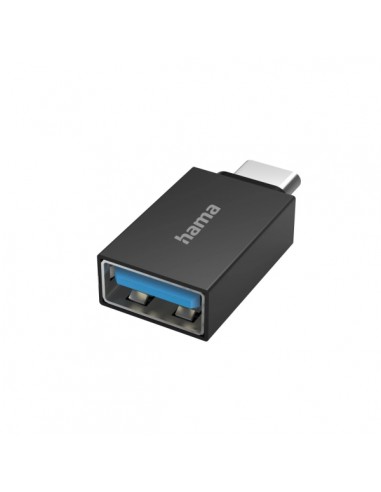 Hama Essential Adaptador USB - USB-C Macho - USB-A Hembra - Velocidada hasta 5Gbit s - Funcion OTG - Color Negro