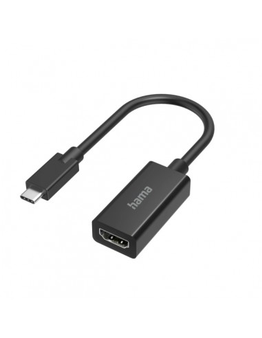 Hama Essential Adaptador de Video - 4K - USB-C Macho - HDMI Hembra - Color Negro