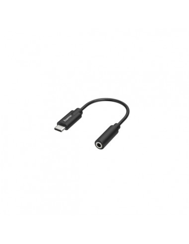 Hama Essential Cable Adaptador de Audio - USB-C Macho - Jack Hembra de 3.5mm - Estereo - Color Negro