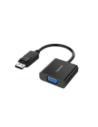 Hama Essential Adaptador de Video - Full HD - Cable 0.15m - DisplayPort Macho - VGA Hembra - Color Negro