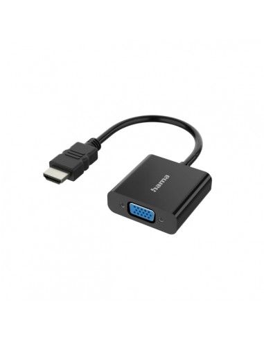 Hama Essential Adaptador de Video - Full HD - Cable 0.15m - HDMI Macho - VGA Hembra - Color Negro