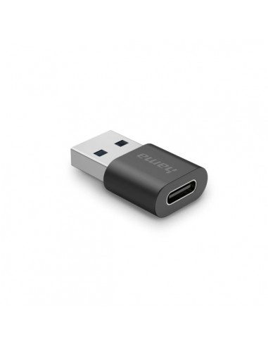 Hama Essential Adaptador USB - USB-C Hembra - USB-A Macho - 10 Gbit s - Color Negro
