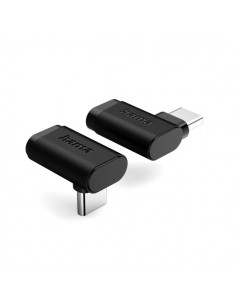 Hama Essential Adaptador USB-C Acodado 90Â-- Potencia hasta 240W - Velocidad hasta 10Gbit s - Power Delivery - Color Negro