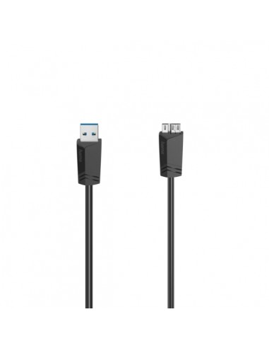 Hama Essential Cable USB - Longitud 1.5m - USB-A Macho - Micro-USB Macho - Velocidad hasta 5Gbps - Blindaje Doble - Color