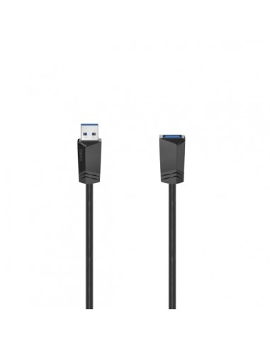 Hama Essential Cable Alargador USB-A Macho Hembra - Longitud 1.5m - Velocidad hasta 5Gbps - Blindaje Doble - Color Negro