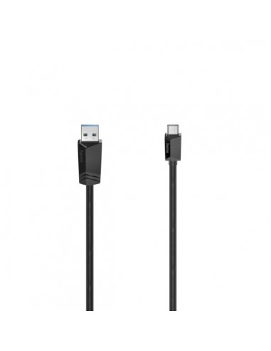Hama Essential Cable USB - USB-A Macho - USB-C Macho - Longitud 3m- Velocidad hasta 5Gbps - Blindaje Doble - Color Negro