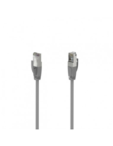 Hama Essential Cable de Red UTP RJ45 Cat-5e - Longitud 3m- Velocidad hasta 1Gbps - Blindado - Color Gris