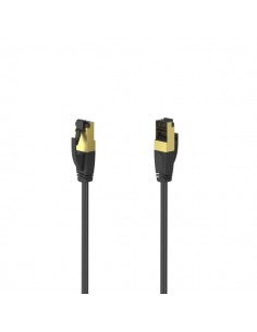Hama Essential Cable de Red FTP RJ45 Cat-8 - Velocidad hasta 40Gbps - Longitud 1.5m - Blindaje Doble - Color Negro