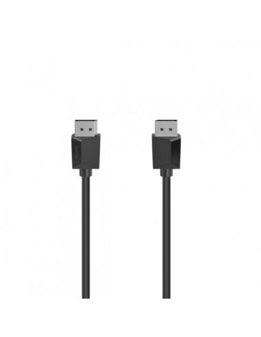 Hama Essential Cable DisplayPort 1.2 4K - Longitud 1.5m - Blindaje Doble - Velocidad hasta 21.6Gbps - Color Negro