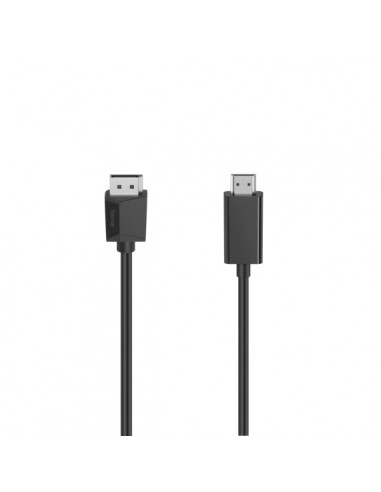 Hama Essential Cable Adaptador DisplayPort a HDMI - Cable 1.5m - 4K - Color Negro