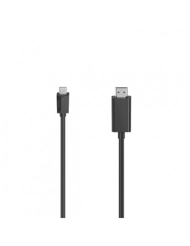 Hama Essential Cable Adaptador de Video - 1.5m - 4K - USB-C Macho - HDMI Macho - Color Negro