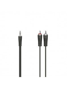 Hama Essential Cable de Audio - Longitud 1.5m - Estereo - Jack 3.5mm Macho - 2x RCA Macho - Color Negro