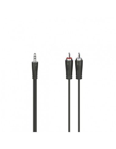 Hama Essential Cable de Audio - Longitud 1.5m - Estereo - Jack 3.5mm Macho - 2x RCA Macho - Color Negro