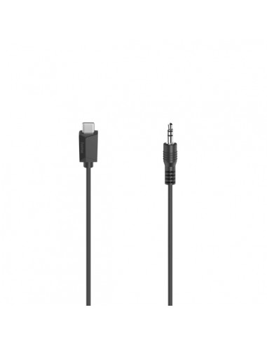 Hama Essential Cable Adaptador de Audio - 0.75m - USB-C Macho - Jack Macho de 3.5mm - Estereo - Color Negro