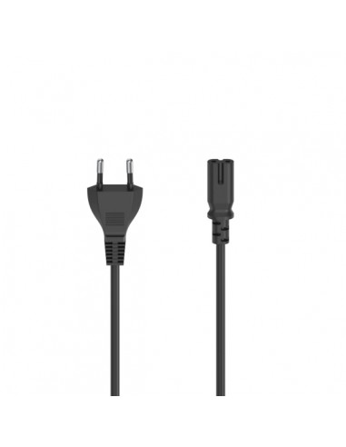 Hama Essential Cable de Alimentacion CEE7 16 Macho - Hembra C7 - Longitud 1.5m - Seccion 0.75mm2 - Color Negro