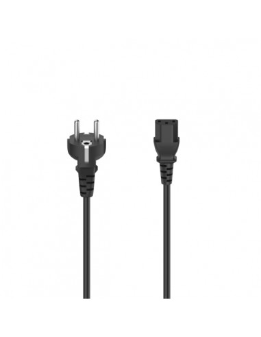 Hama Essential Cable de Alimentacion Acodado CEE7 16 Macho - Hembra C7 - Longitud 1.5m - Color Negro