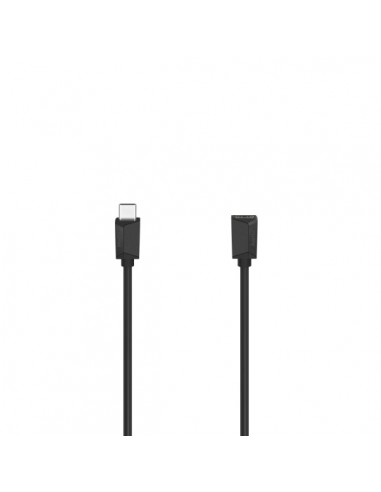 Hama Essential Cable USB-C Macho - Longitud 0.50m - Velocidad hasta 5Gbps - Blindaje Doble - Color Negro