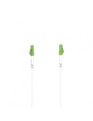 Hama Essential Cable de Fibra Optica Monomodo - Longitud 5m - Transmision hasta 10Gbit s - Conector LC APC - Color Blanco
