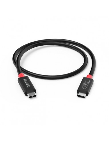 Hama Essential Cable USB-C Macho - Potencia Maxima 240W - Longitud 2m - Velocidad hasta 20Gbps - Blindaje Doble - Color Negro