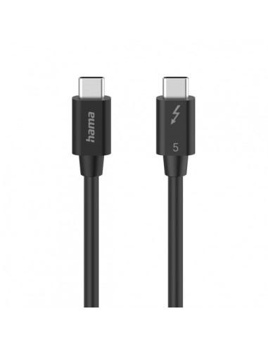 Hama Essential Cable USB-C Macho - Longitud 1m - Velocidad hasta 80Gbps - Blindaje Doble - Color Negro