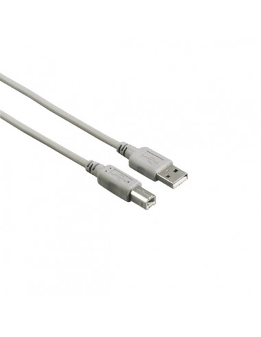 Hama Entry Cable USB - Longitud 1.5m - USB-A Macho - USB-B Macho - Velocidad hasta 480Mbps - Color Gris