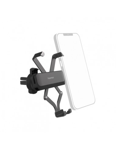 Hama Gravity Pro Soporte de Coche para Smartphone - Pinza para Rejilla - Ancho Dispositivo de 5 a 9cm - Universal - Aluminio