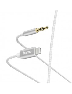 Hama Cable Auxiliar - Jack 3.5mm Macho - Ligthning - Longitud 1m - Color Blanco