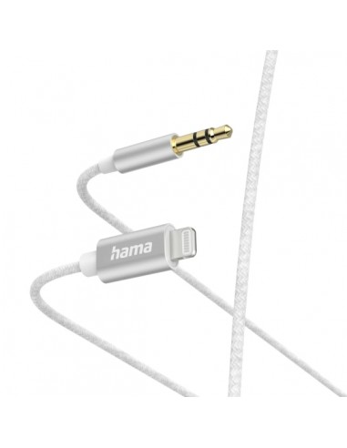 Hama Cable Auxiliar - Jack 3.5mm Macho - Ligthning - Longitud 1m - Color Blanco