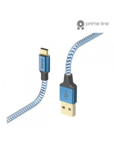 Hama Reflective Cable USB - Longitud 1.5m - USB-A Macho - USB-C Macho - Nailon - Velocidad hasta 480Mbps - Chapado en Oro -