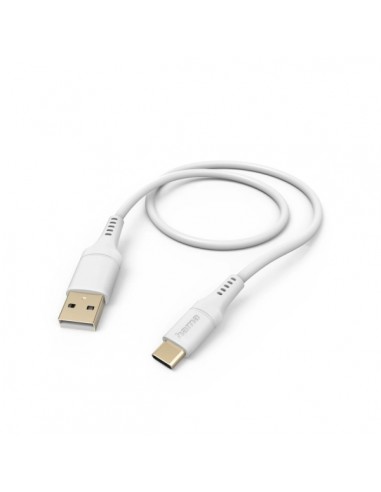 Hama Cable USB - Longitud 1.5m - USB-A Macho - USB-C Macho - Silicona - Velocidad hasta 480Mbps - Chapado en Oro - Color