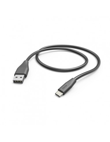 Hama Cable USB - Longitud 1.5m - USB-A Macho - USB-C Macho - Velocidad hasta 480Mbps - Niquelado - Color Negro