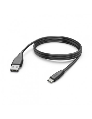 Hama Cable USB - Longitud 3m - USB-A Macho - USB-C Macho - Velocidad hasta 480Mbps - Niquelado - Color Negro