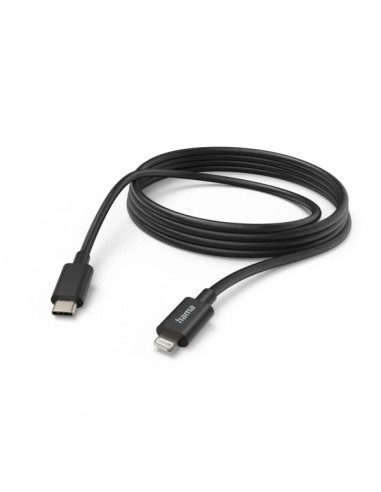 Hama Cable de Carga - USB-C - Ligthning - Velocidad hasta 480Mbps - Longitud 3m - Intensidad Maxima 3A - Color Negro