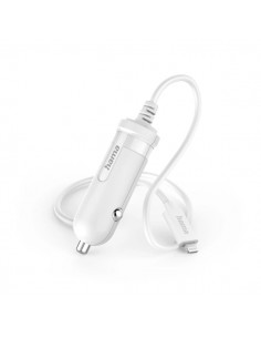 Hama Cargador de Coche 5W - 12V - Cable 1m - Conector Lightning - Color Blanco